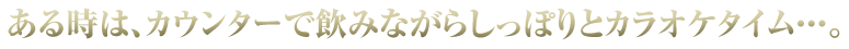 あるときは、カウンター飲みながらしっぽりとカラオケタイム…